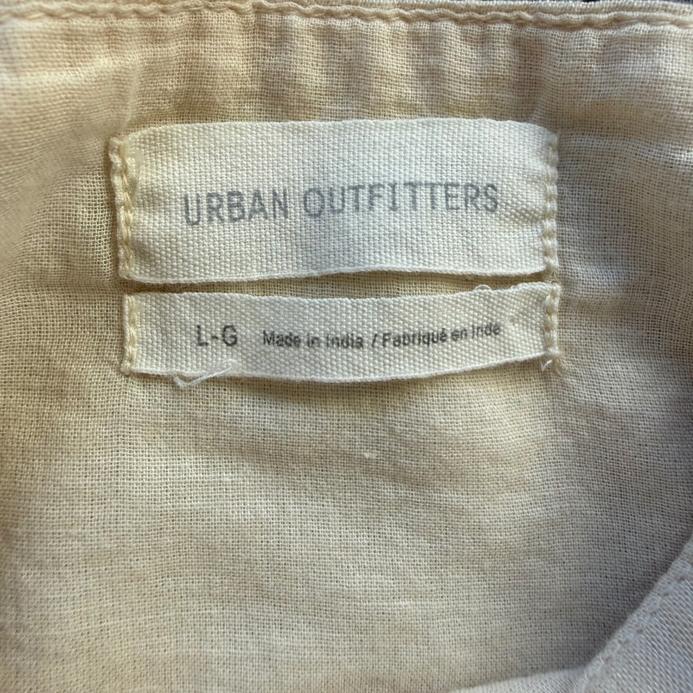 Urban Outfitters Smocked‎ Juliet Sleeve Crop Women's L Cream Square Neck Ruffle - Picture 12 of 12